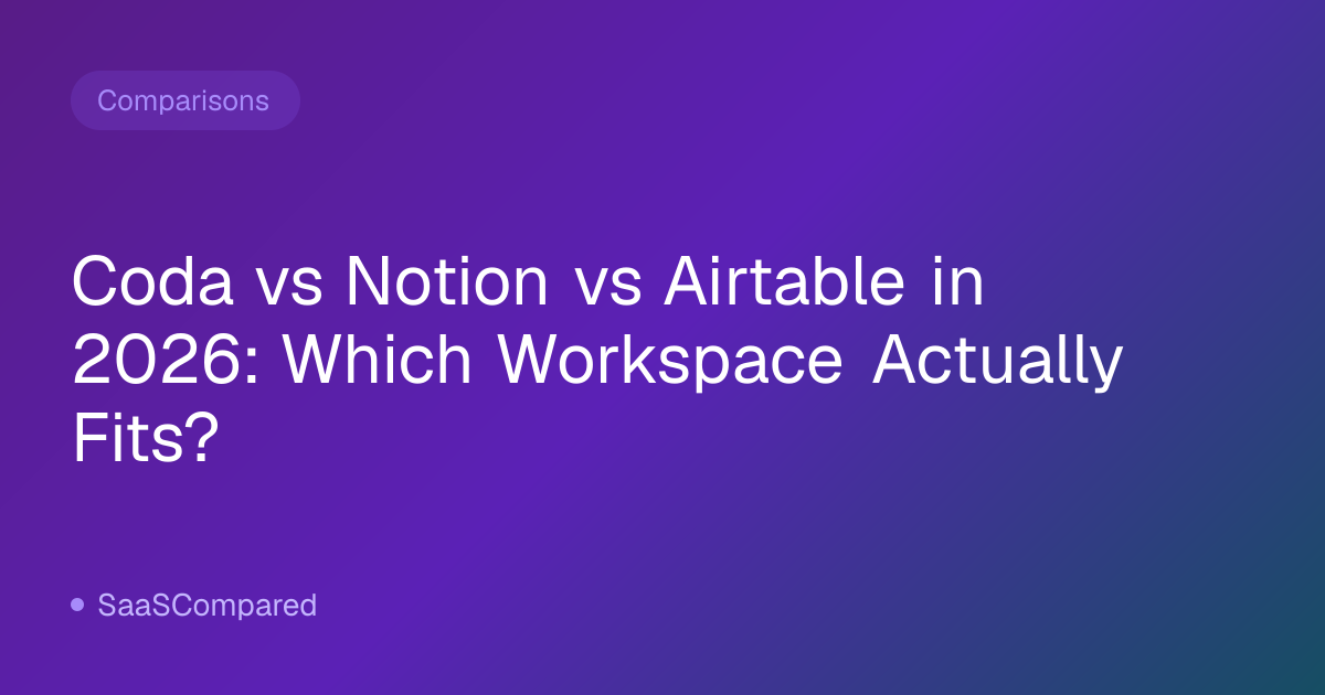 Coda vs Notion vs Airtable in 2026: Which Workspace Actually Fits?