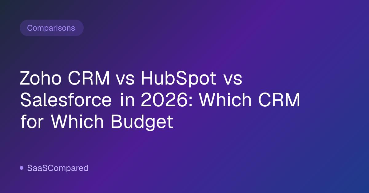 Zoho CRM vs HubSpot vs Salesforce in 2026: Which CRM for Which Budget